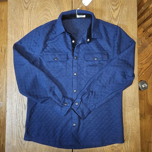 COOFANDY Mens S Shacket Long Sleeve Shirt Jacket Pockets Lightweight Quilted - Picture 3 of 8